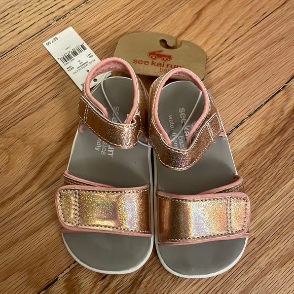 See Kai Run Other - See Kai Run basics pink sparkle glitter hook and loop sandals size 6 NWT